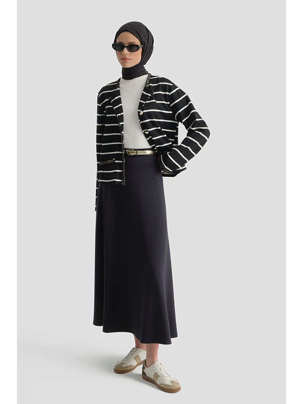 Modal Kloş Etek Siyah