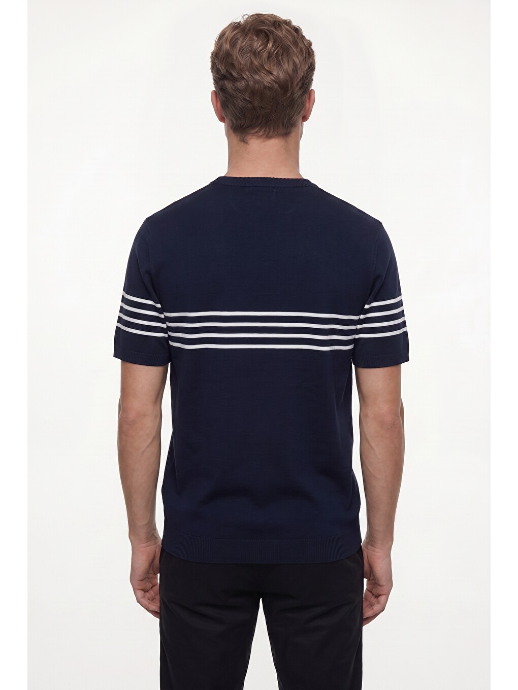 Ds Damat Slim Fit Lacivert Yazlık Rayon Triko Tişört-2