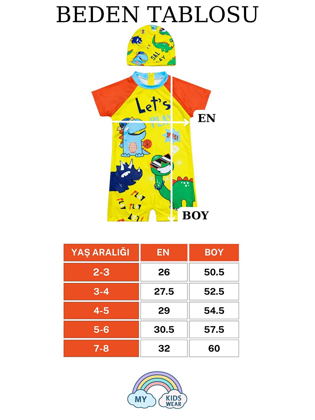 Sarı Erkek Çocuk Boneli Fermuarlı Çocuk Plaj Mayosu 2-8 Yaş 12553-1