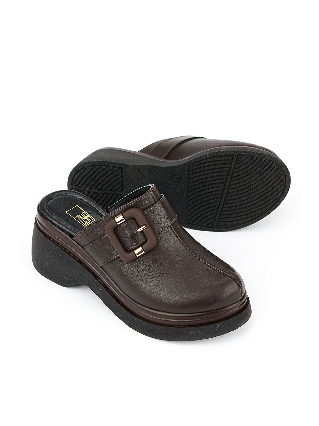 Kahverengi Kadın Hakiki Deri Topuklu Terlik 161992Z64030 Kahve-3