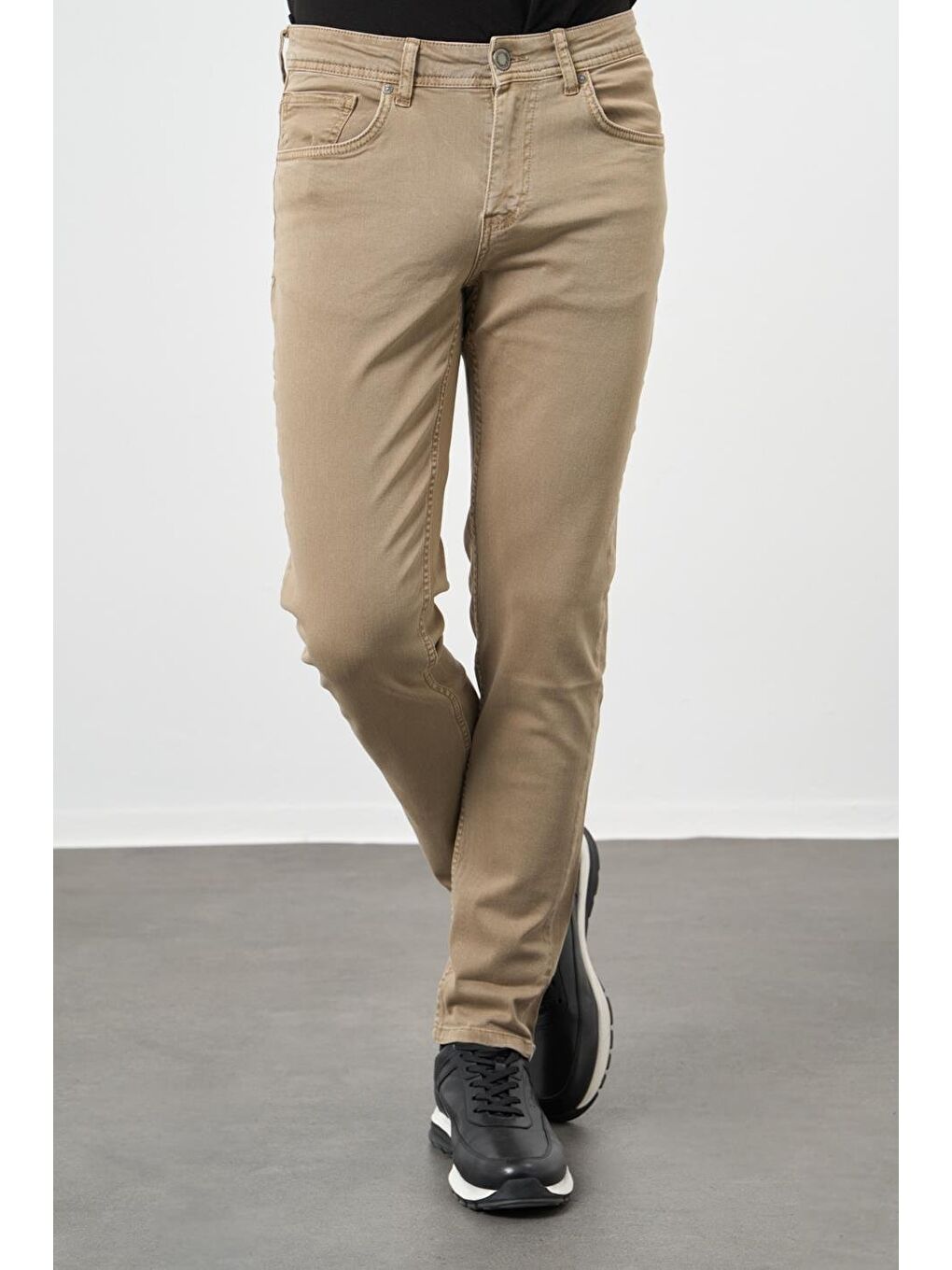 Koyu Bej Pamuklu 5 Cep Casual Slim Fit 5 Cep Pantolon 1003245318-1