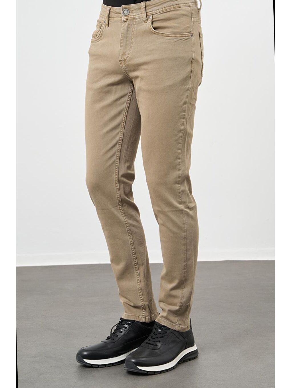 Koyu Bej Pamuklu 5 Cep Casual Slim Fit 5 Cep Pantolon 1003245318-2