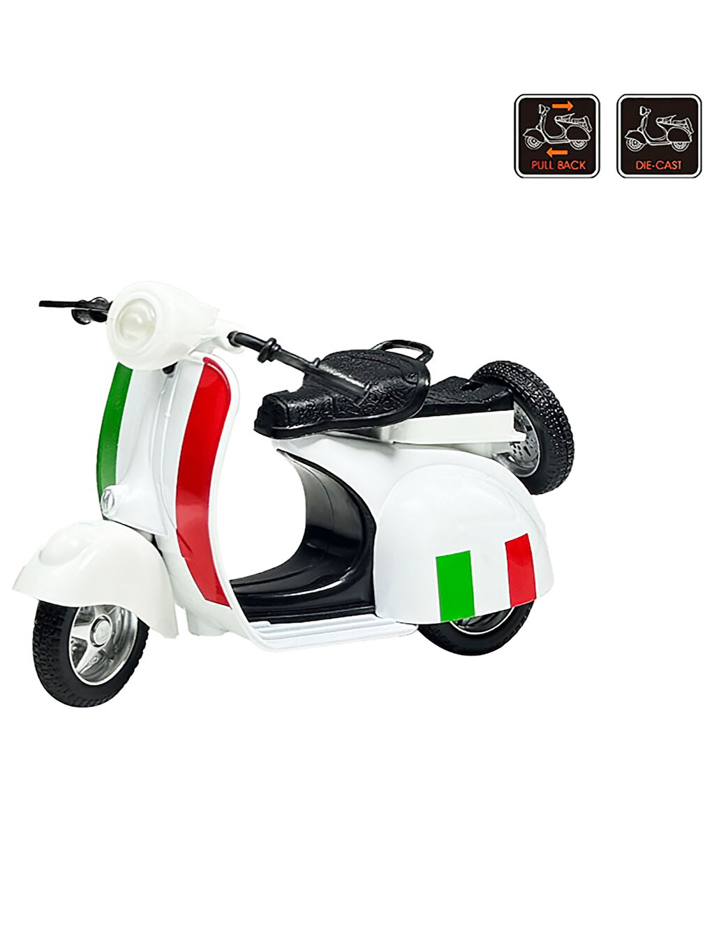 Çek Bırak1:14 Die-Cast Clasic Motosiklet Beyaz