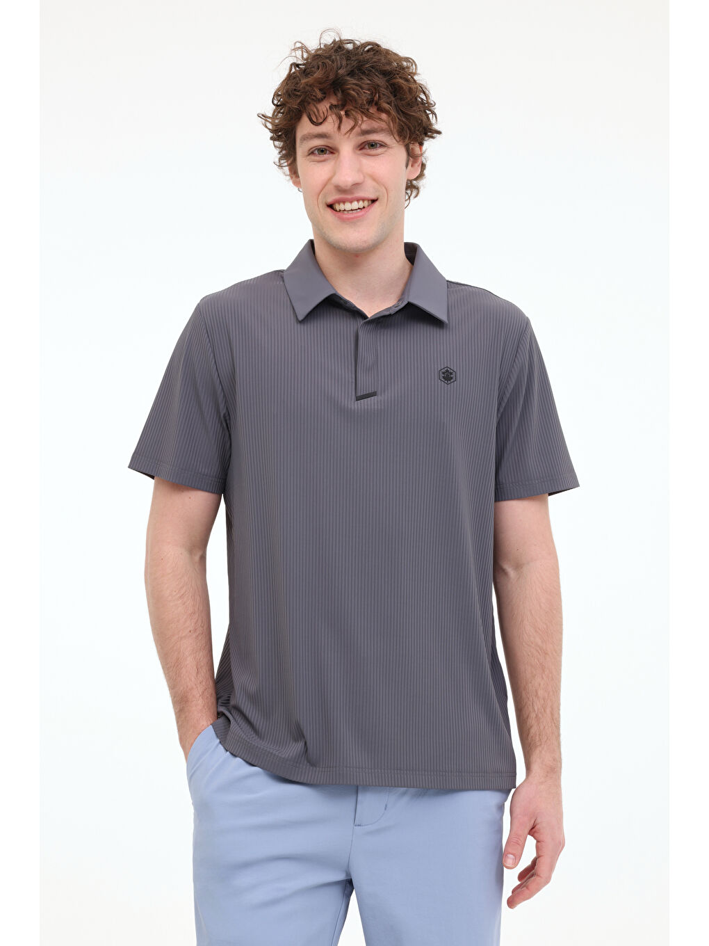 Gri ML ALSE 12NS247 5FX Antrasit Erkek Kısa Kol Tişört