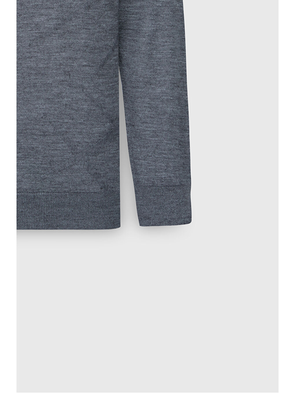 Erkek Gri Melanj Sıcak Tutan Standart Fit Normal Kesim Tam Balıkçı Yaka Jakarlı Yünlü Triko Kazak-8