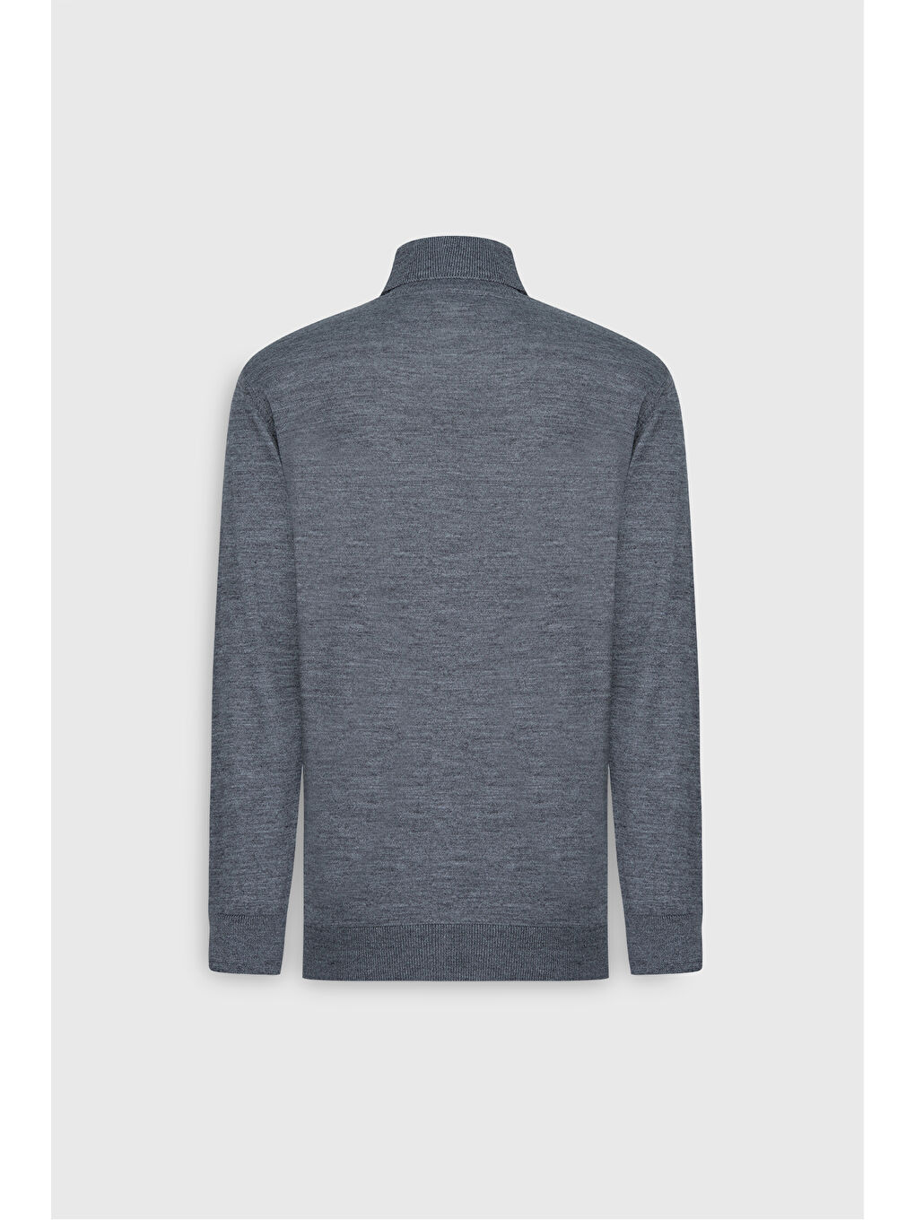Erkek Gri Melanj Sıcak Tutan Standart Fit Normal Kesim Tam Balıkçı Yaka Jakarlı Yünlü Triko Kazak-9
