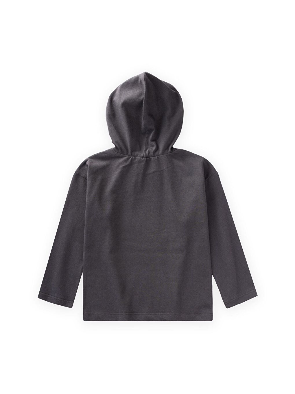 Gri Erkek Çocuk Kapüşonlu Baskılı Tişört-1