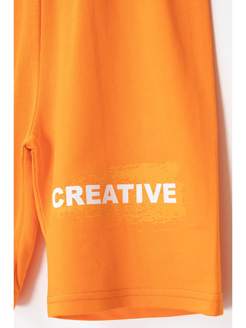 Turuncu Creative Yazılı Desenli Tişörtlü Erkek Çocuk Şortlu Takım 23793-4