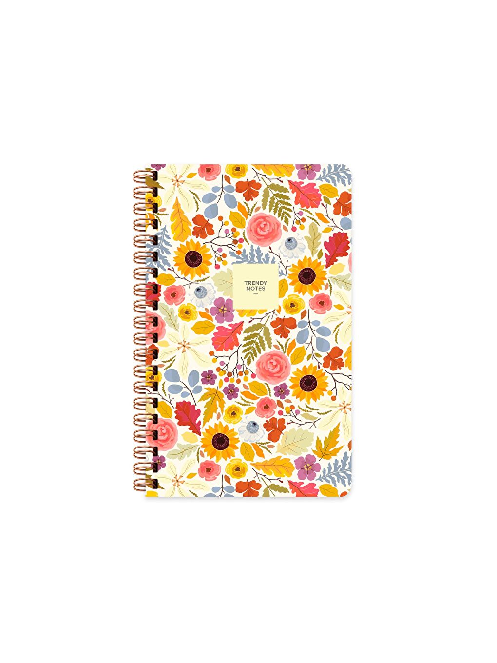 Keskin Color Kırmızı Sert Kapak Düz Spiralli Çiçek Defter Ayçiçeği 13x21