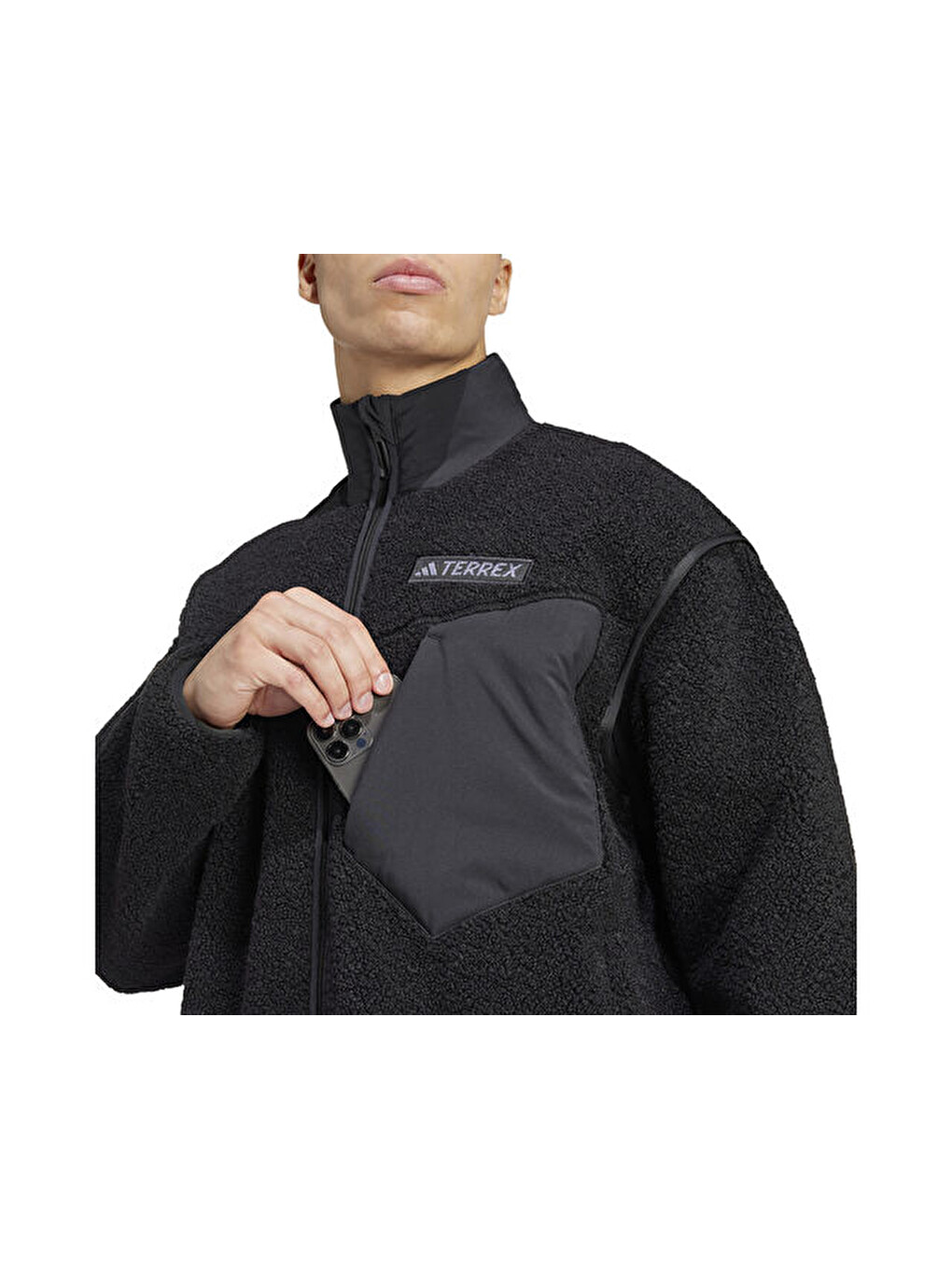 Xpl Pile Fl Jkt Erkek Outdoor Polar Ceket Iz4995 Siyah-4