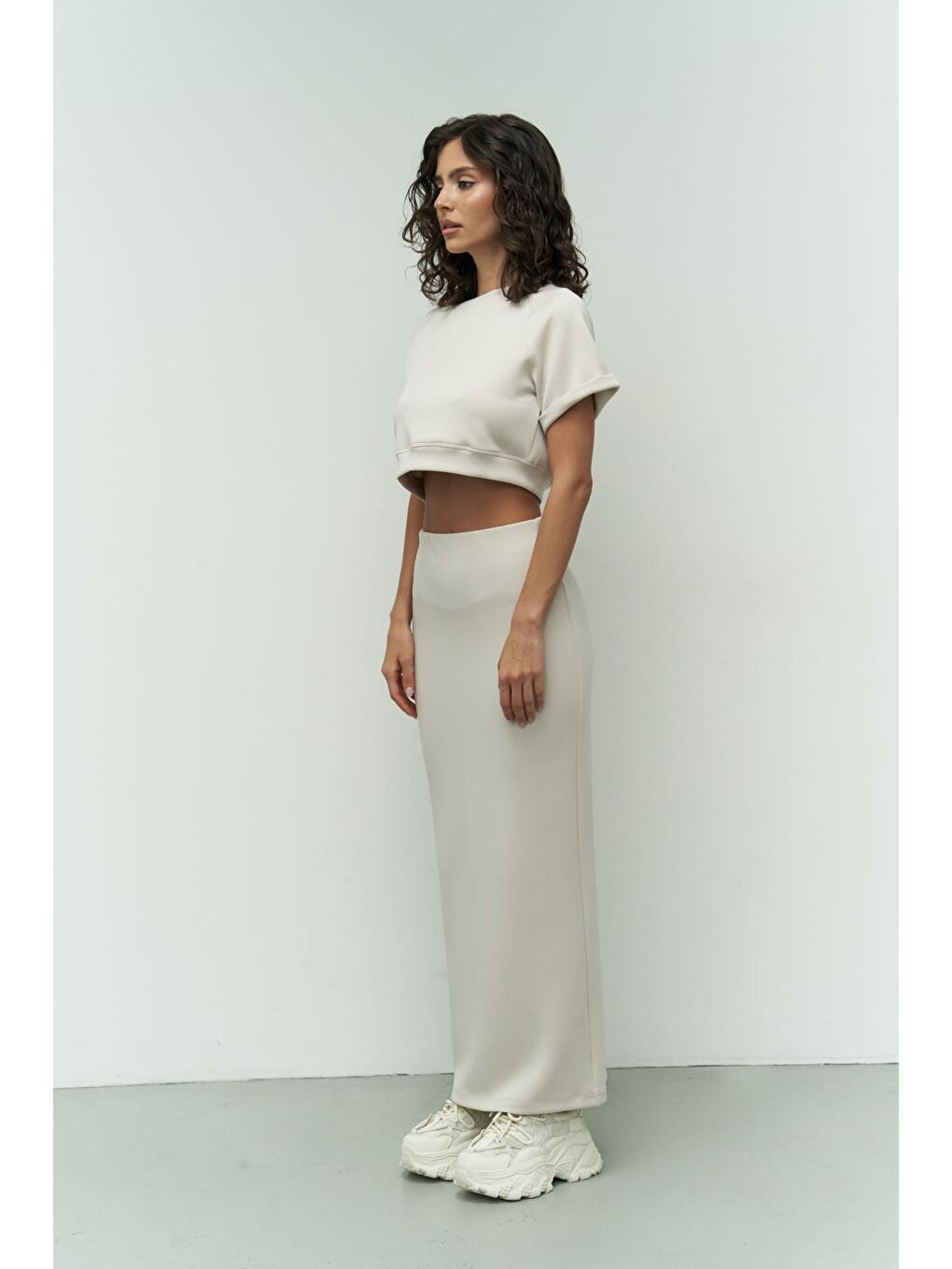 Mai Collection Paloma Bej Crop Etek Takım - 2