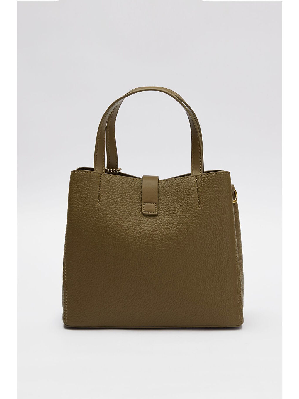 3 Gözlü Ek Askılı Charm Detay Yumuşak Deri Çanta 930647 Yeşil-2