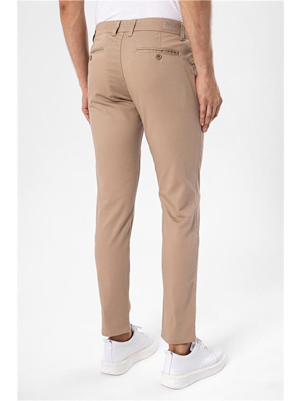 Bej Slim Armürlü Pantolon-5