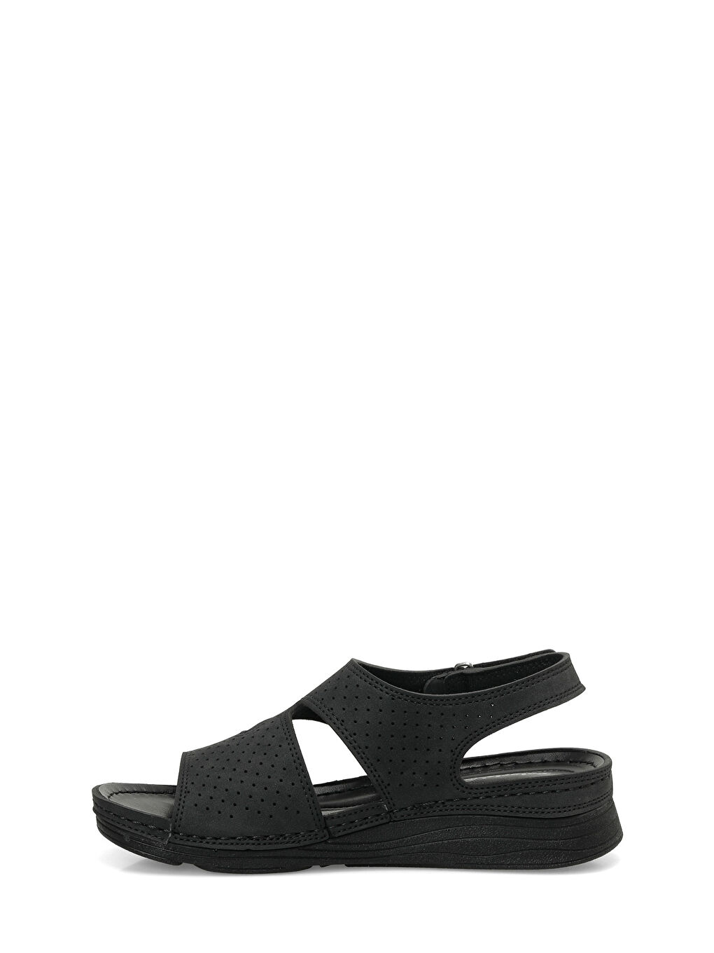 167215.Z6FX Siyah Kadın Düz Sandalet-2