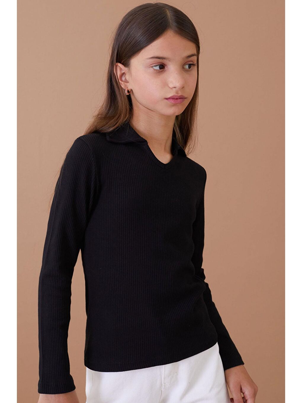 İcan Kids Siyah Fitilli Yakalı Kız Çocuk Sweatshirt8878 - 1