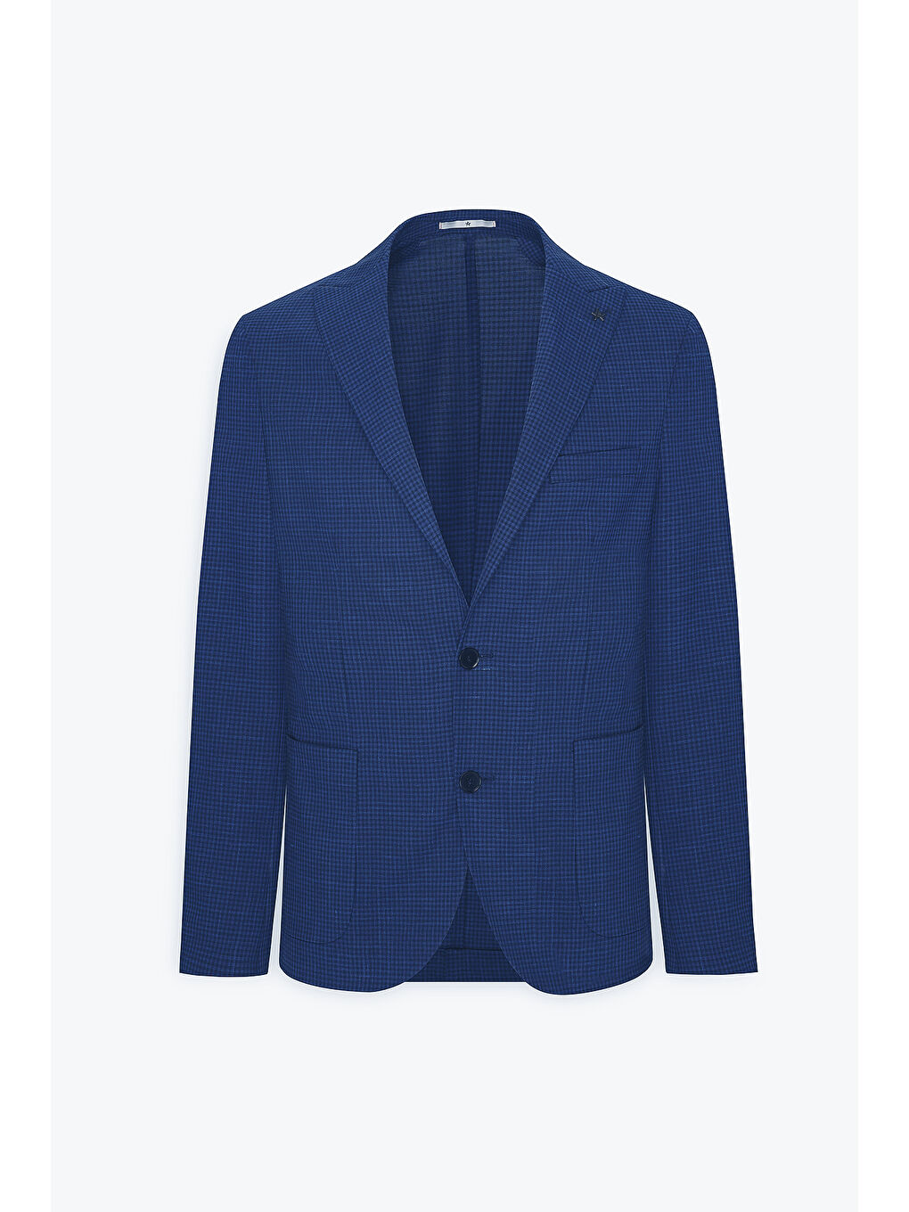 Erkek Lacivert Slim Fit Dar Kesim Kırlangıç Yaka Desenli Ceket-7