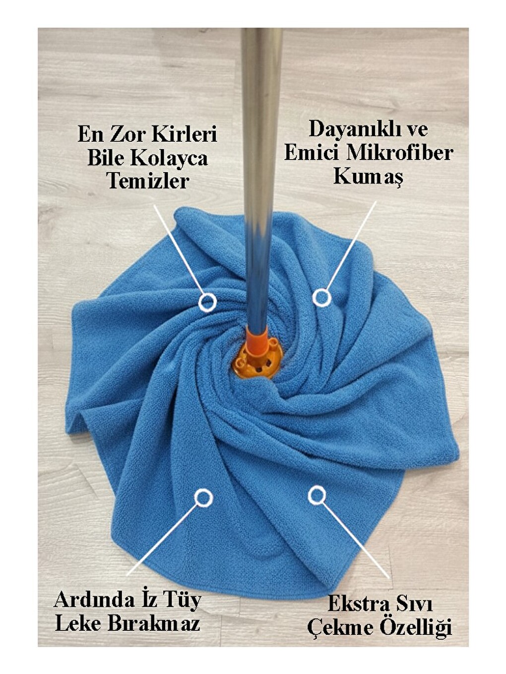 Mavi Mikrofiber Paspas Mop Yedek Ucu 1 Adet Kaliteli Mikrofiber Paspas Laminant Parke Seramik Fayans Merm