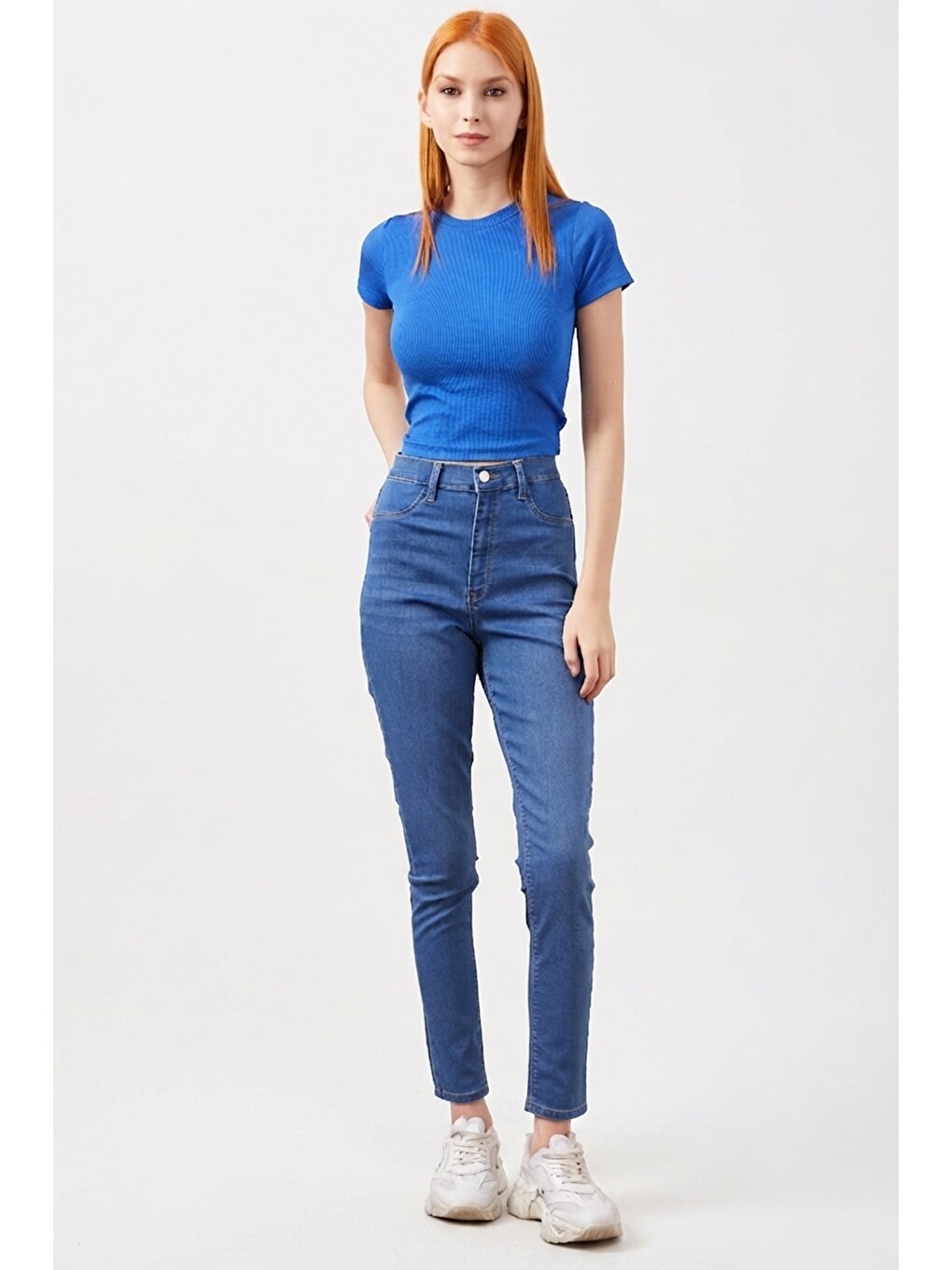 Mavi Yüksek Bel Skinny Jean