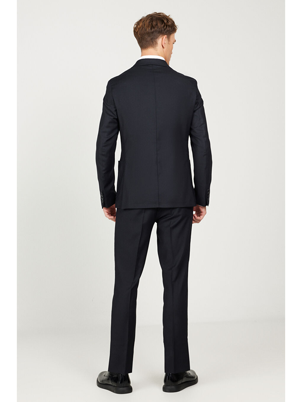 Erkek Lacivert Ekstra Slim Fit Dar Kesim Kırlangıç Yaka Takım Elbise-7