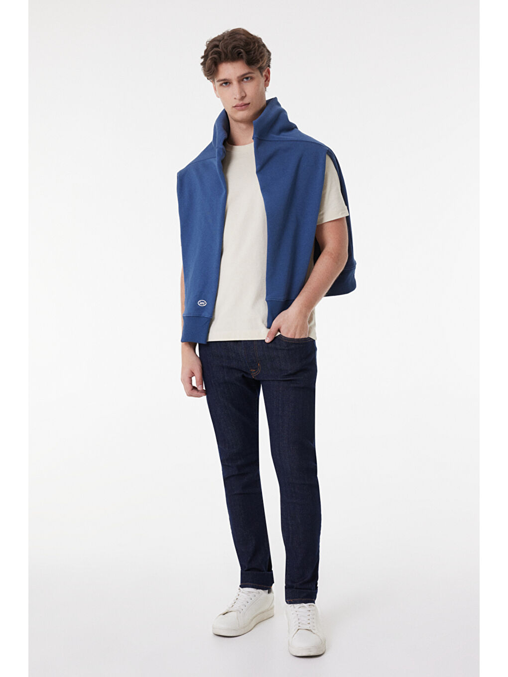 Slim Fit Dar Kesim Normal Bel Lacivert Esnek Kansas Denim Jean Pantolon-1