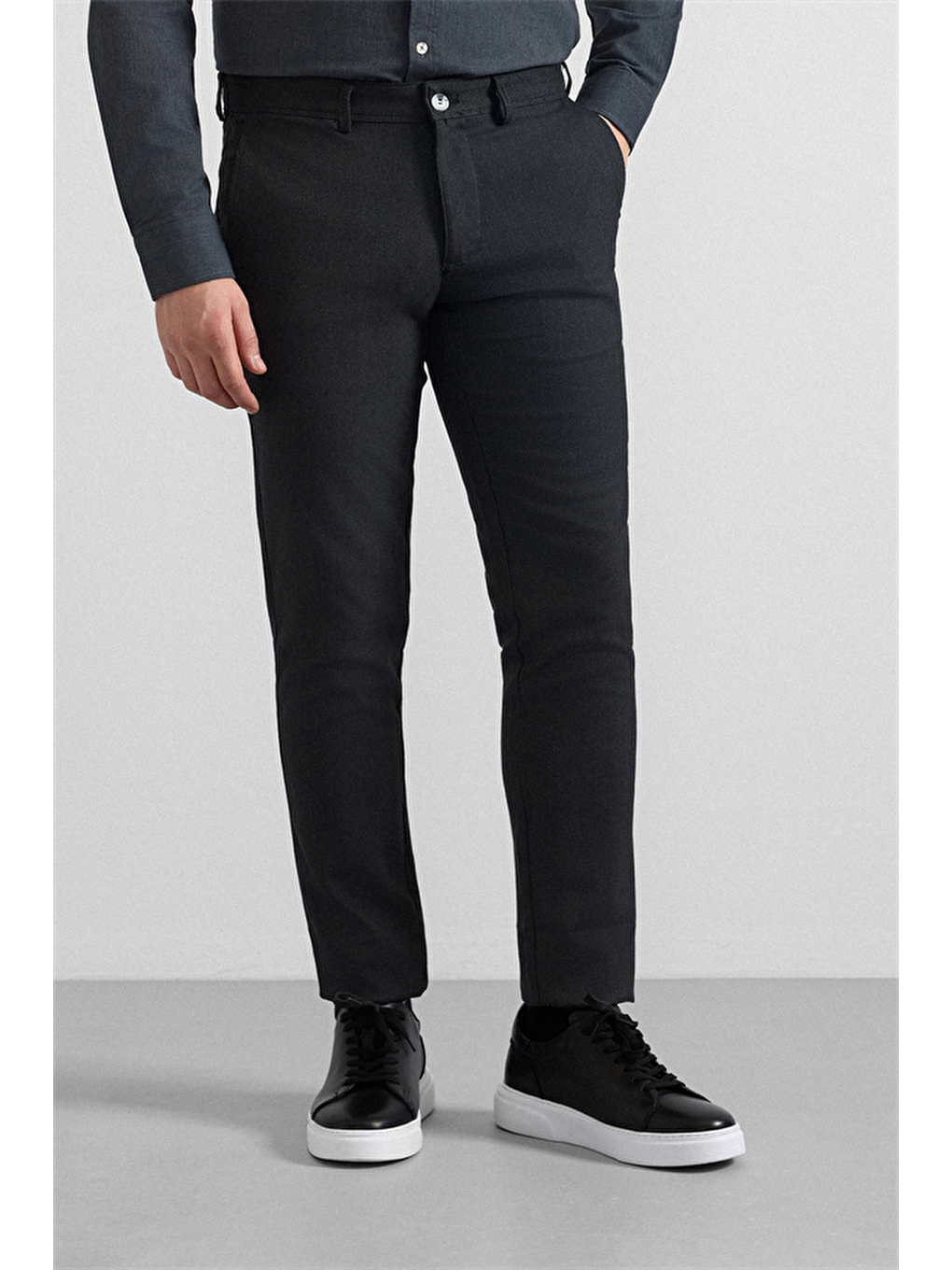 Siyah Slim Klasik Pantolon-2