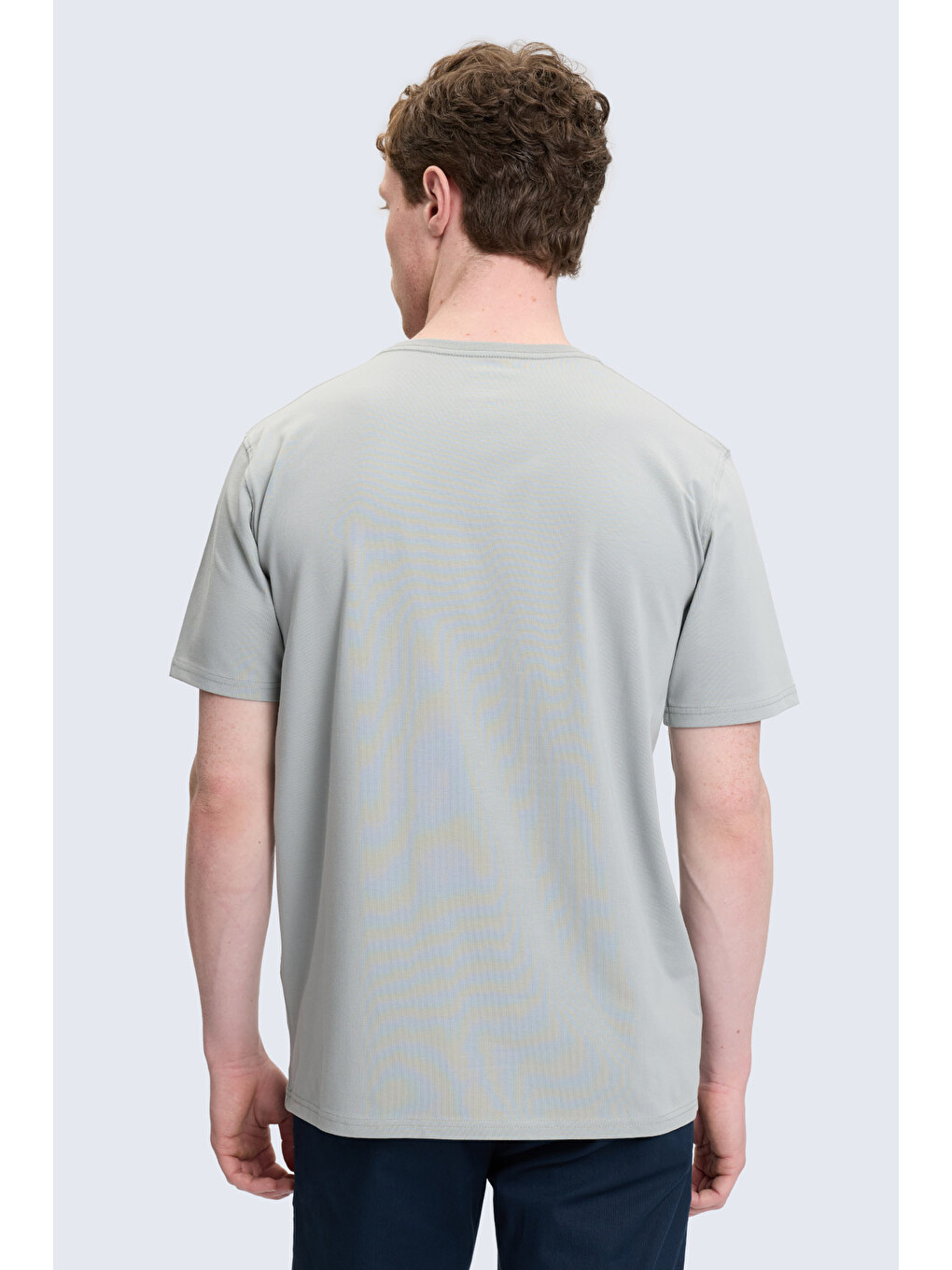 Gri Regular Fit Bisiklet Yaka Pamuklu Tişört-3