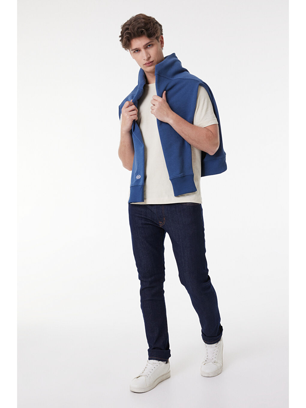 Slim Fit Dar Kesim Normal Bel Lacivert Esnek Kansas Denim Jean Pantolon-2