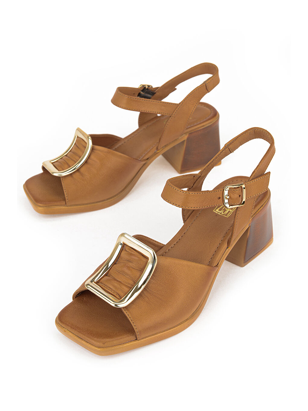 Kahverengi Kadın Hakiki Deri Topuklu Sandalet 161992Z19008S Taba-4