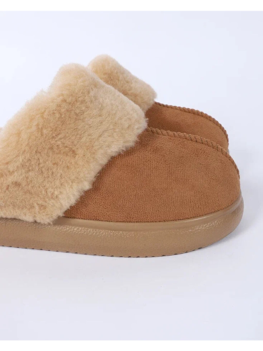 Kahverengi Kadın Kürklü Ev İçi Terliği - VERA-1