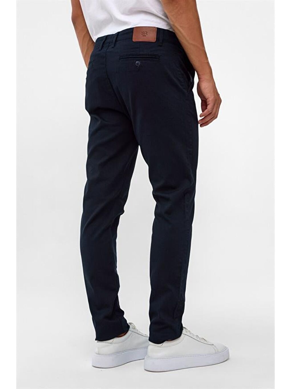 Lacivert Slim Armürlü Pantolon-4