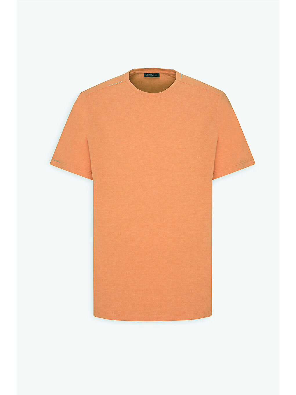 Erkek Turuncu Slim Fit Dar Kesim Pamuklu Bisiklet Yaka Tişört-5