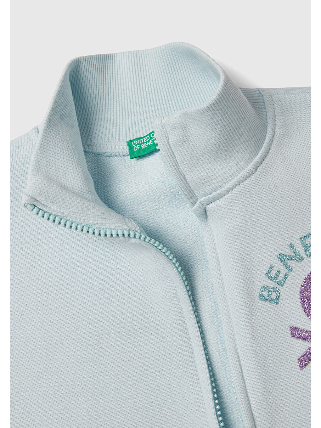 United Colors Of Benetton Turkuaz Kız Çocuk Su Yeşili Baskılı Sweatshirt - 1