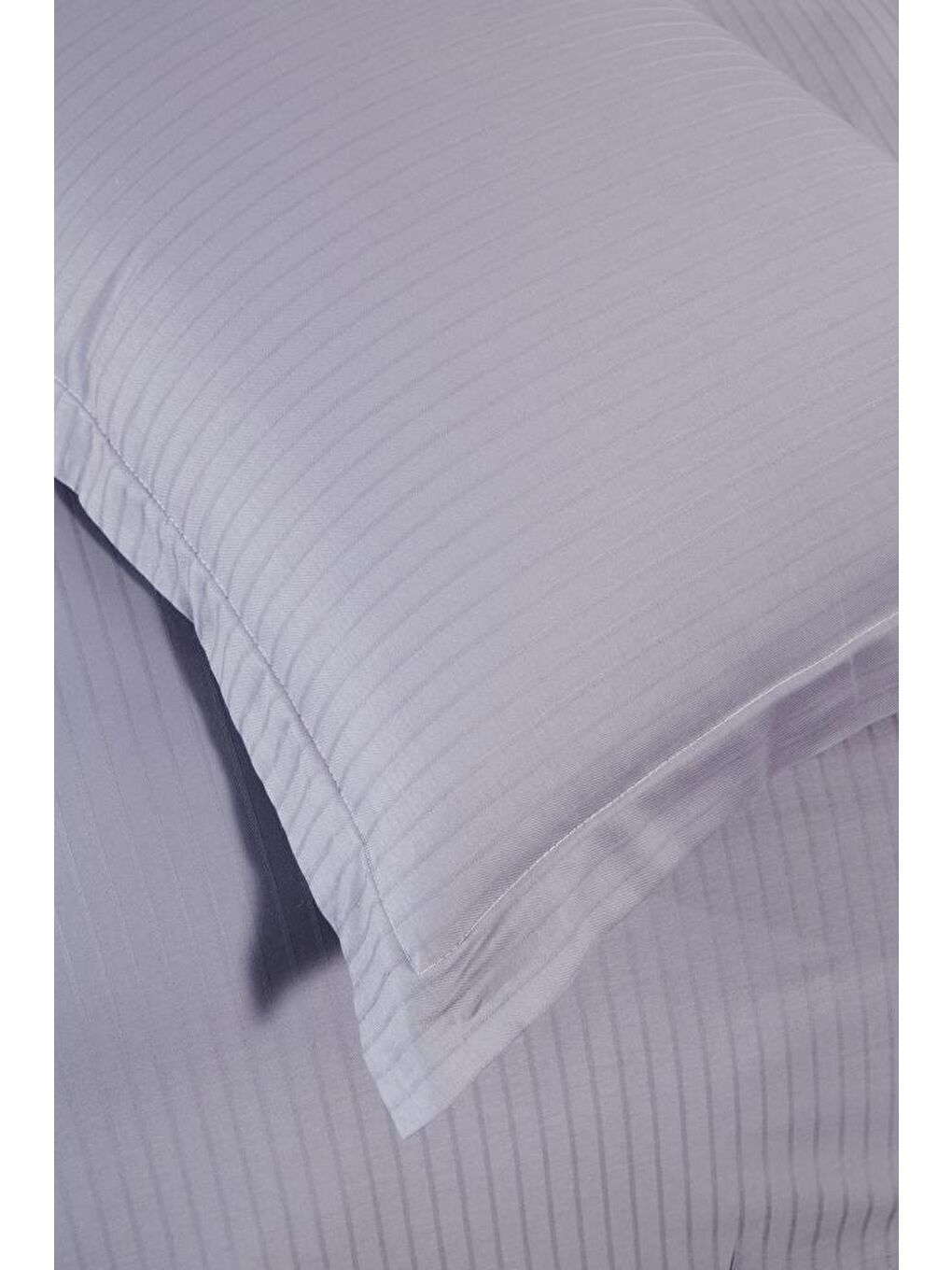 Satin Zarif Armürlü Çift Kişilik Nevresim Takımı Gri-2