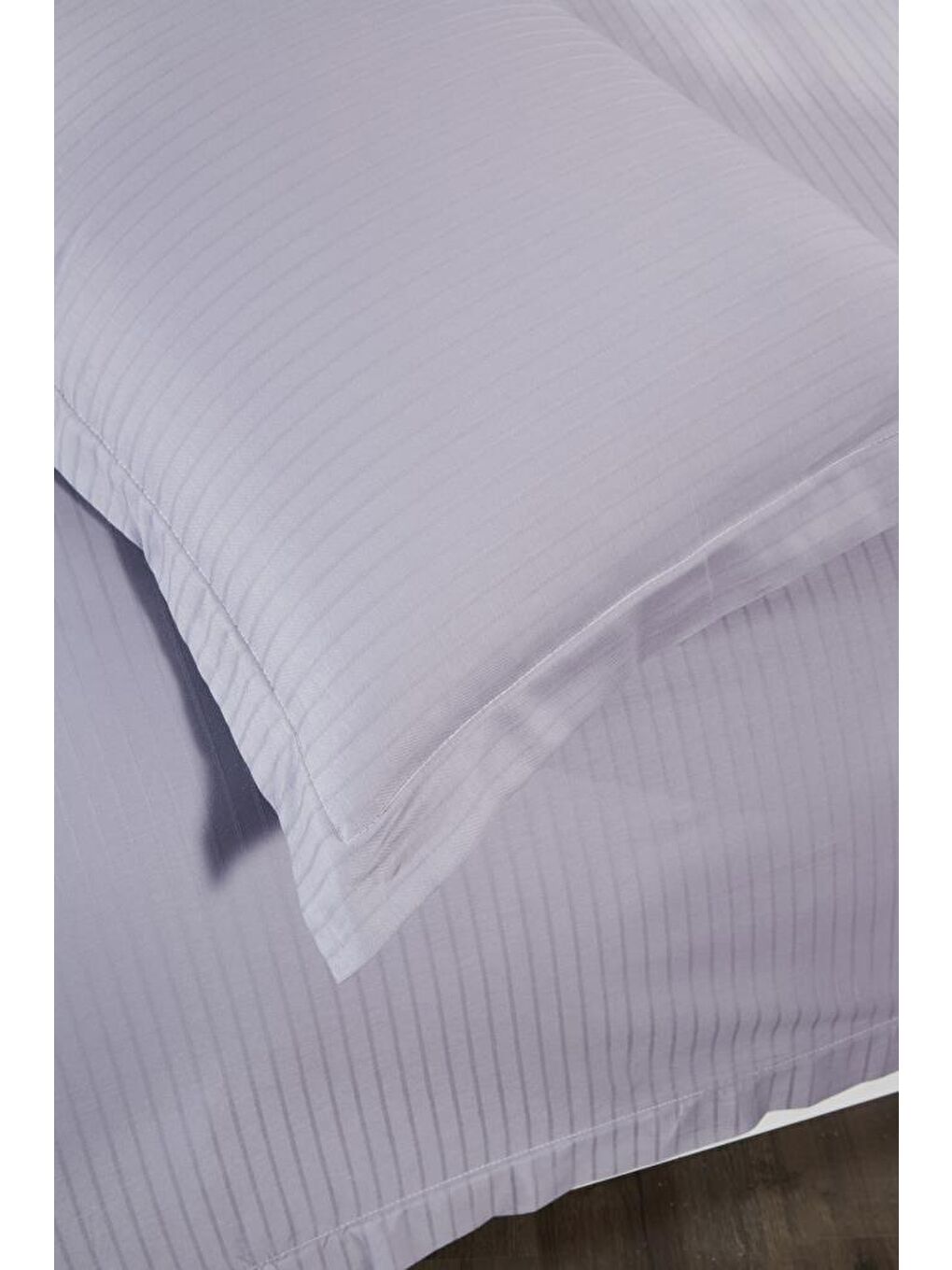 Satin Zarif Armürlü Çift Kişilik Nevresim Takımı Gri-4