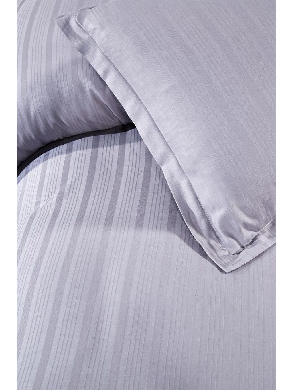 Satin Kinox Armürlü Çift Kişilik Nevresim Takımı Gri-3