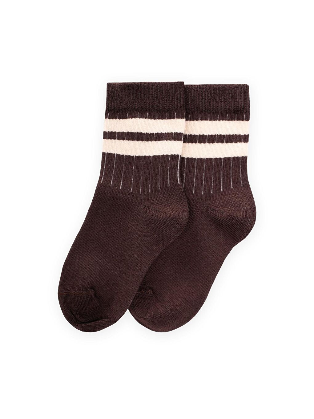 Kahverengi Erkek Çocuk Çizgili Soket Çorap