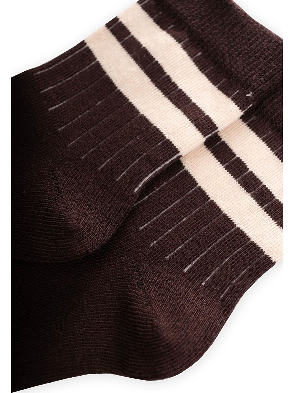 Kahverengi Erkek Çocuk Çizgili Soket Çorap-1