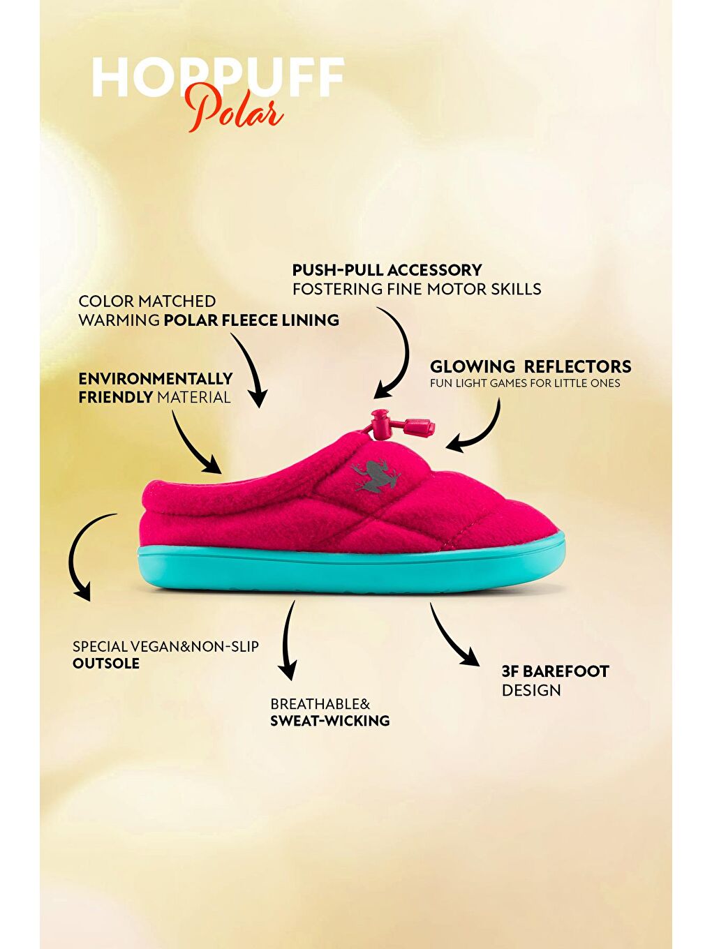 Hoppuff Polar Fuşya Barefoot Çocuk Ayakkabı-1