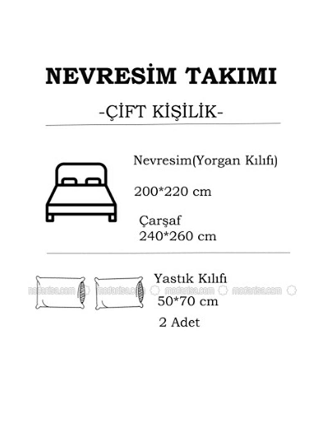Stripe Çift Kişilik Nevresim Takımı Gri-2