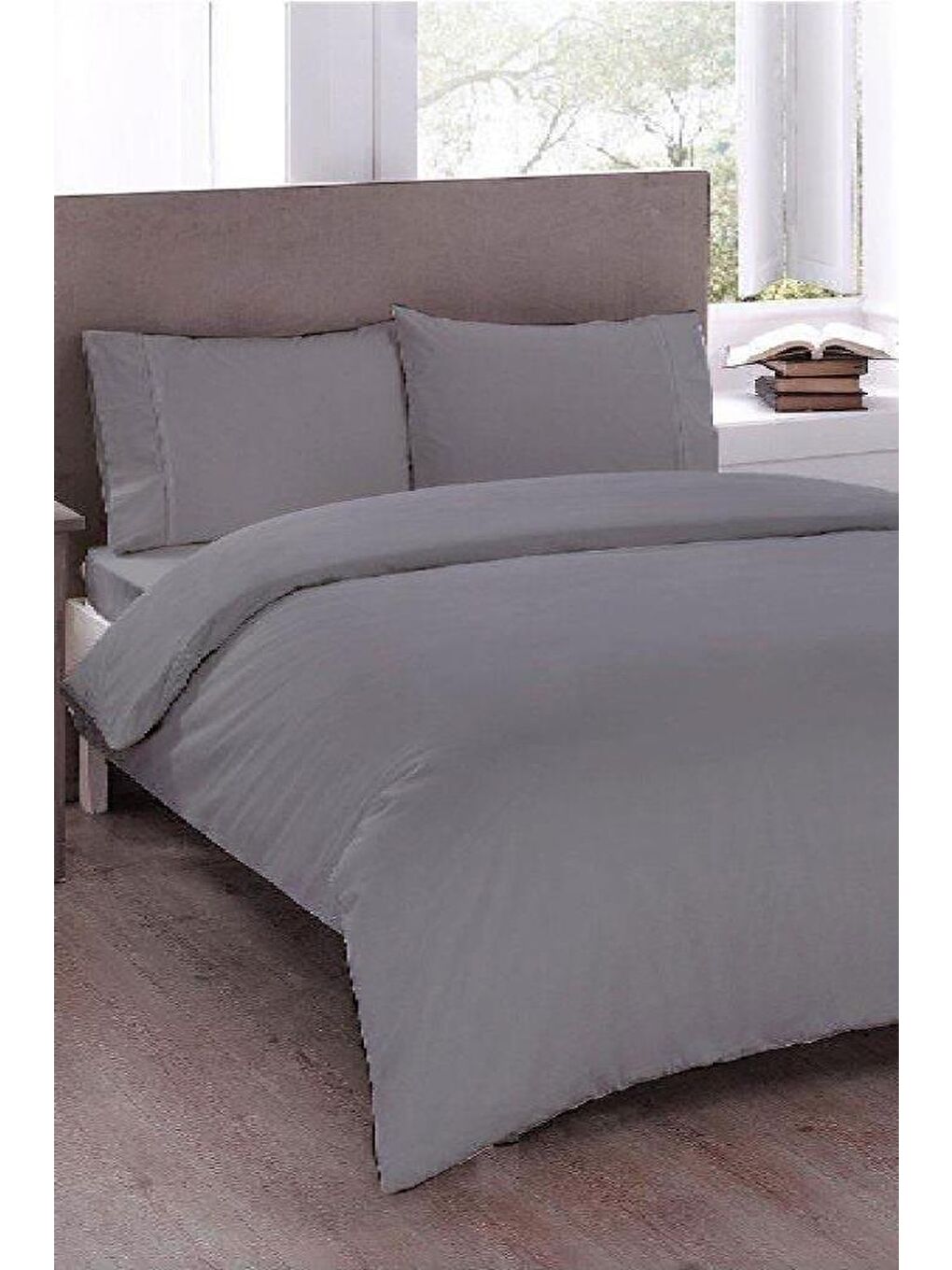 Pure Çift Kişilik Nevresim Takımı Gri-1