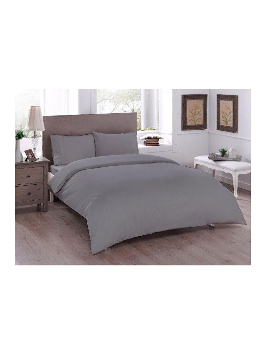 Pure Çift Kişilik Nevresim Takımı Gri-2