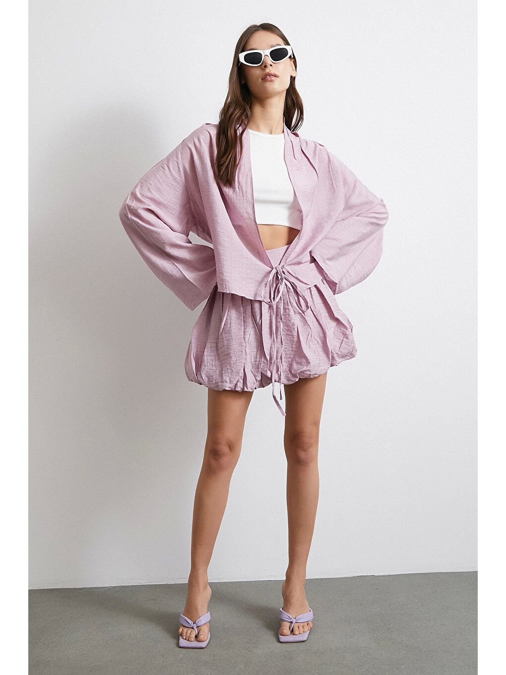 Astarlı Balon Etek Lila-1