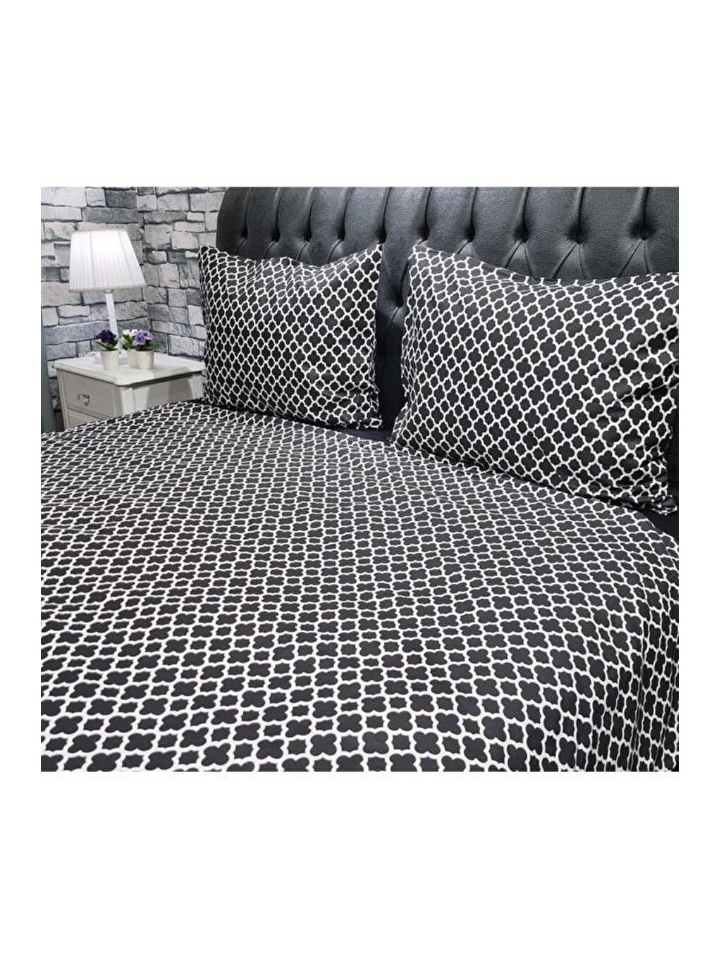 Elips Çift Kişilik Nevresim Takımı Siyah-1