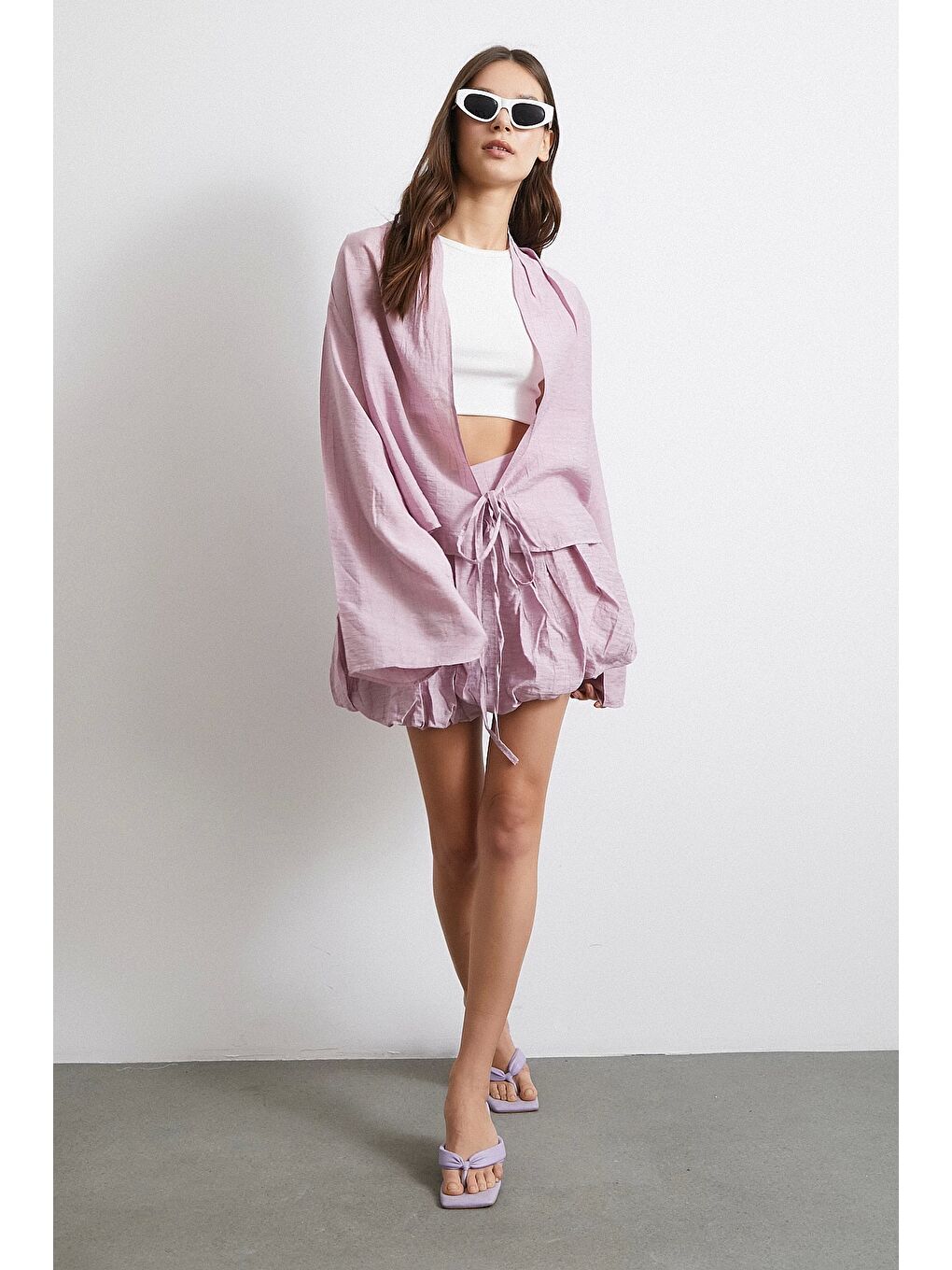 Astarlı Balon Etek Lila-2