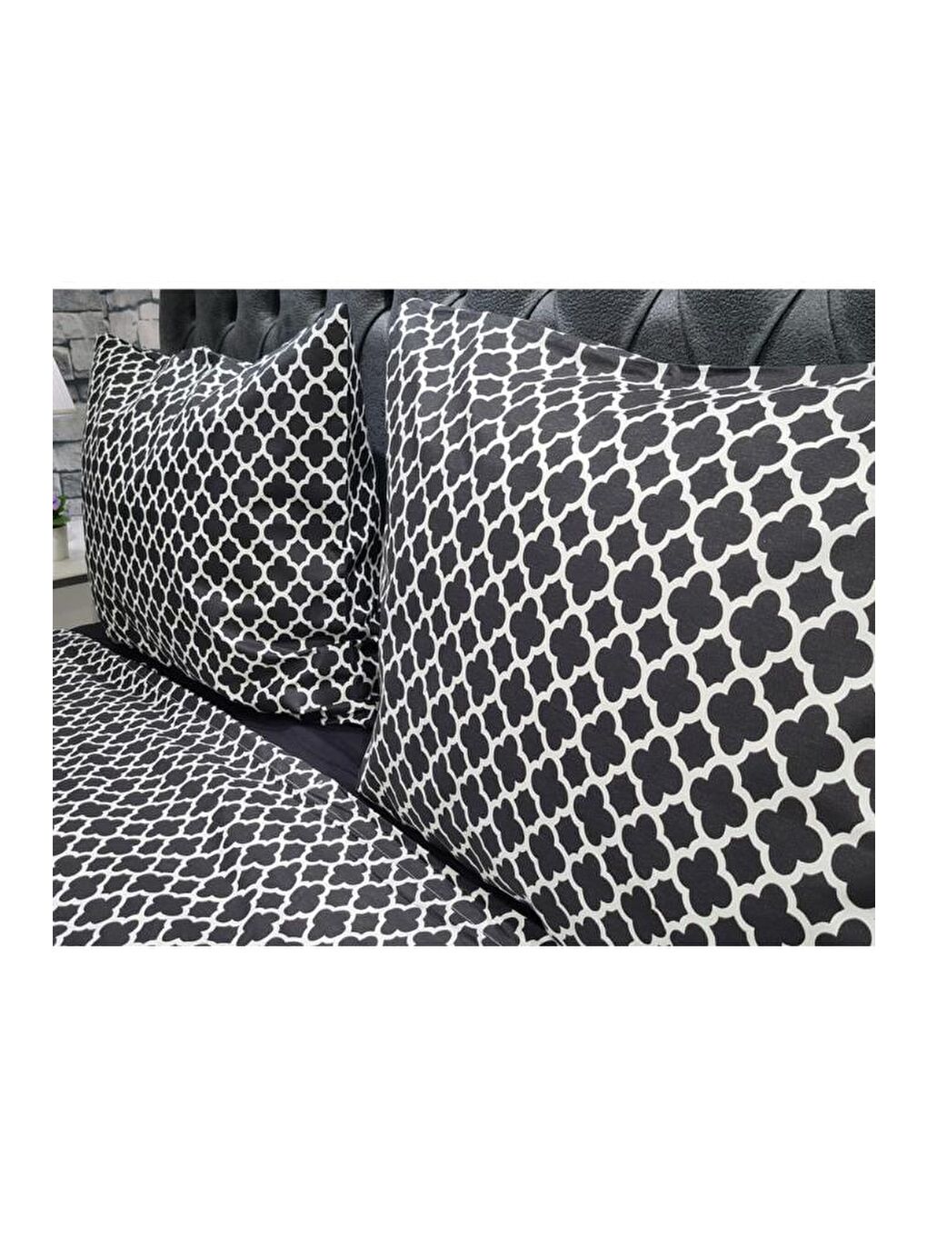 Elips Çift Kişilik Nevresim Takımı Siyah-2