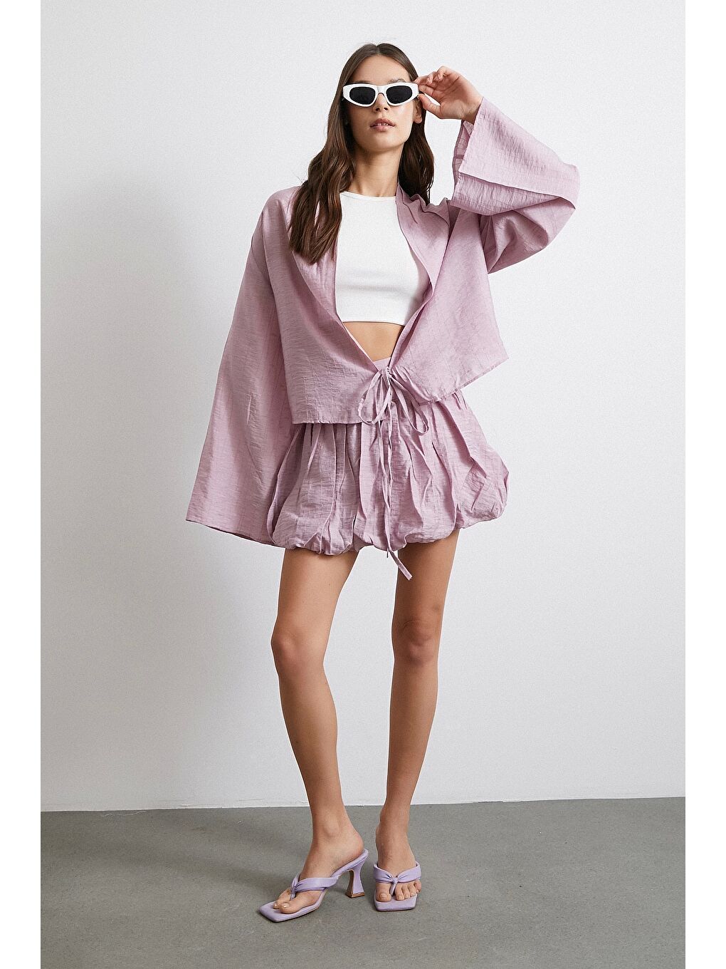 Astarlı Balon Etek Lila-3