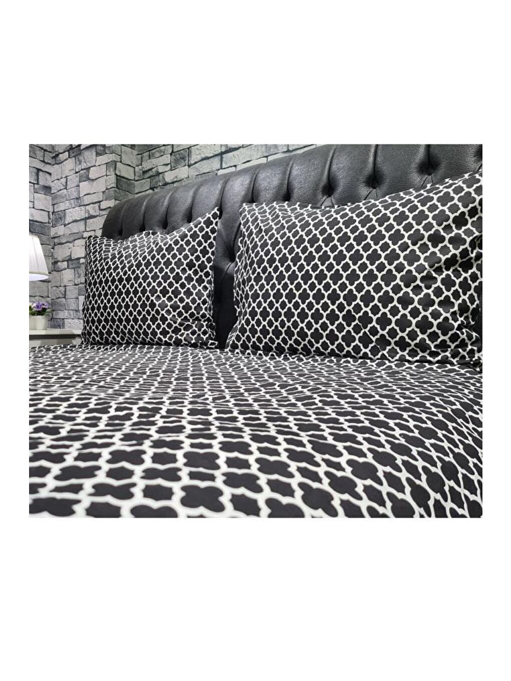 Elips Çift Kişilik Nevresim Takımı Siyah-3