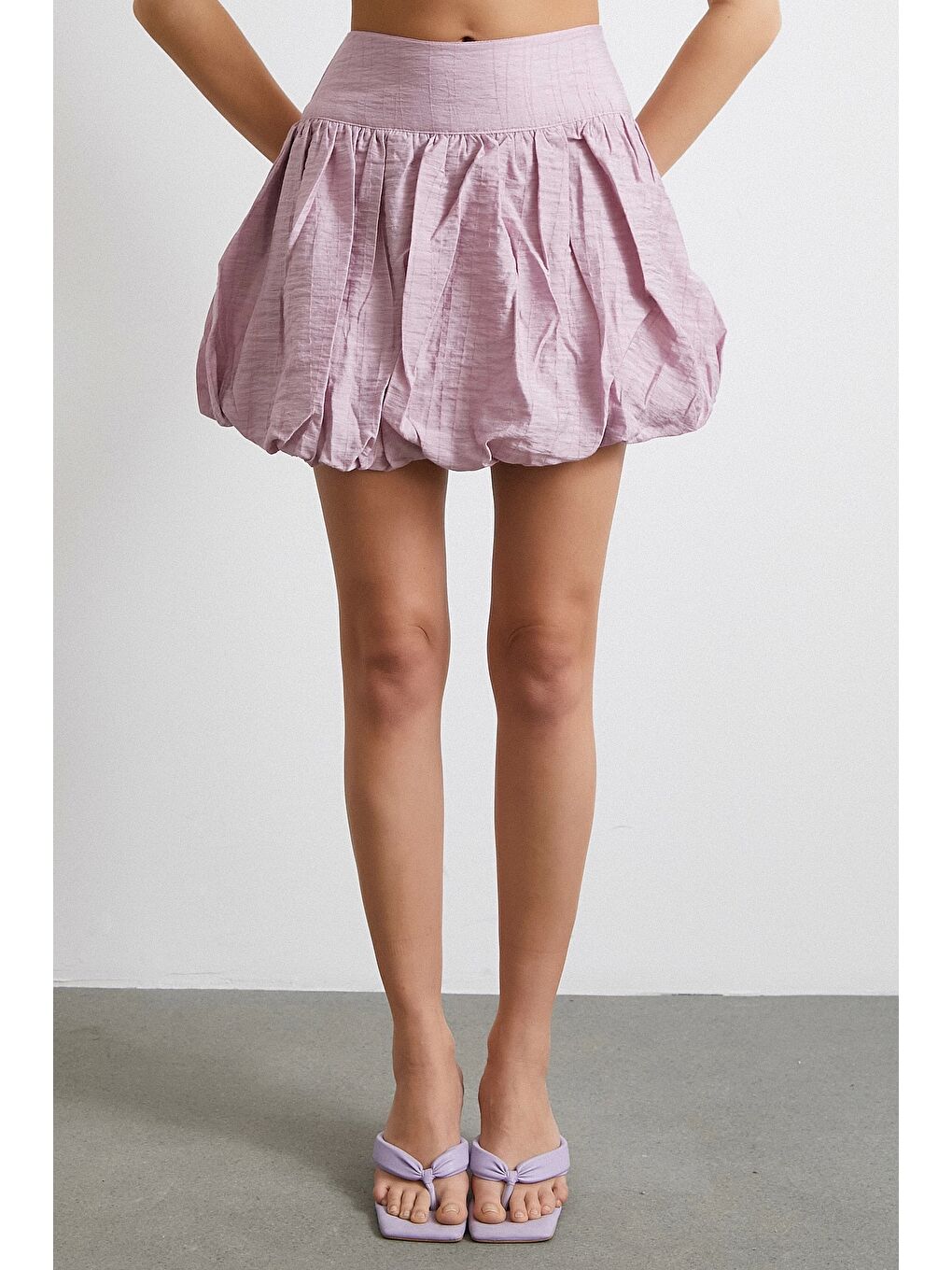 Astarlı Balon Etek Lila-4