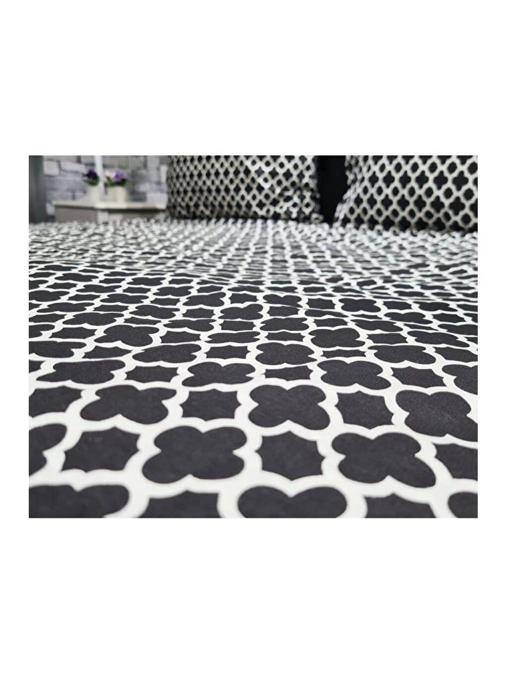 Elips Çift Kişilik Nevresim Takımı Siyah-4