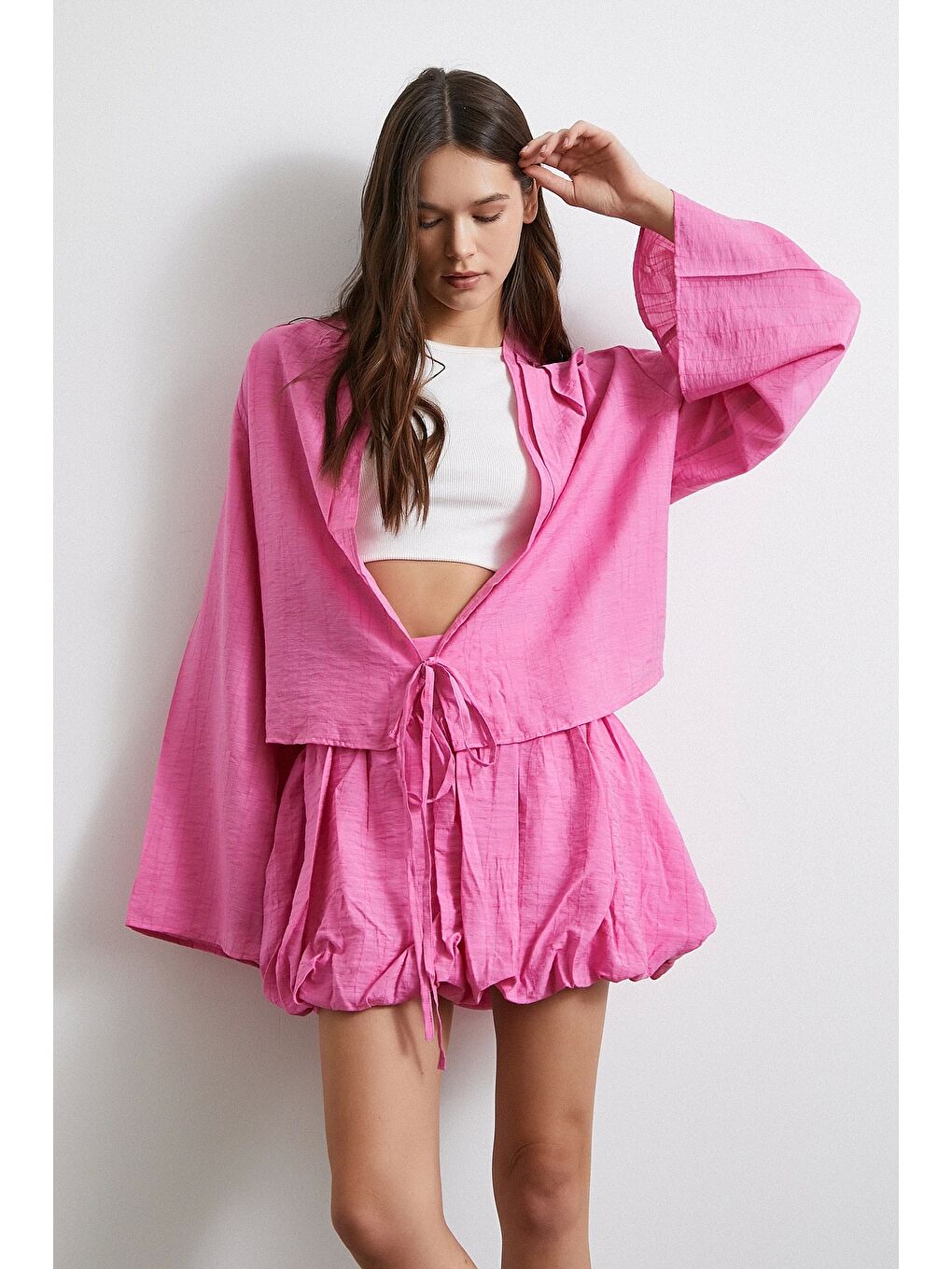 Astarlı Balon Etek Pembe-2